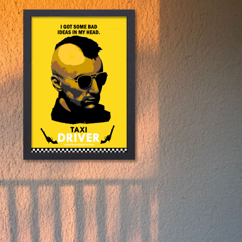 Taxi Driver Movie Poster Frame Hollywood Movies Artwork Framed Posters Action Thriller Film Canvas Painting Photo Frame For Wall Art Decor Living Room Bedroom  Study Room Restraunt Cafe Office & Home Decoration