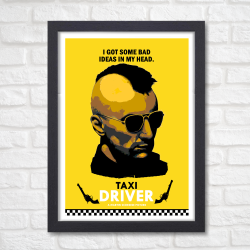 Taxi Driver Movie Poster Frame Hollywood Movies Artwork Framed Posters Action Thriller Film Canvas Painting Photo Frame For Wall Art Decor Living Room Bedroom  Study Room Restraunt Cafe Office & Home Decoration