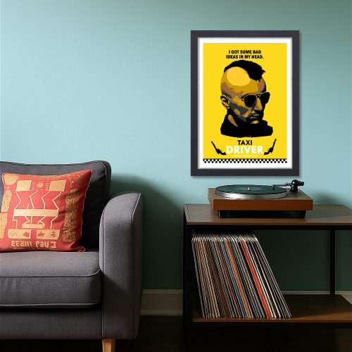 Taxi Driver Movie Poster Frame Hollywood Movies Artwork Framed Posters Action Thriller Film Canvas Painting Photo Frame For Wall Art Decor Living Room Bedroom  Study Room Restraunt Cafe Office & Home Decoration