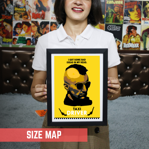 Taxi Driver Movie Poster Frame Hollywood Movies Artwork Framed Posters Action Thriller Film Canvas Painting Photo Frame For Wall Art Decor Living Room Bedroom  Study Room Restraunt Cafe Office & Home Decoration