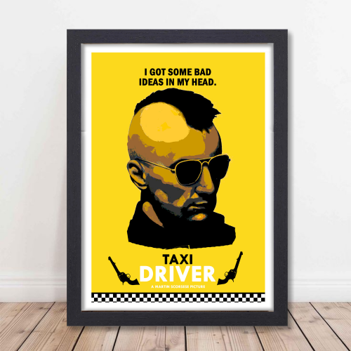 Taxi Driver Movie Poster Frame Hollywood Movies Artwork Framed Posters Action Thriller Film Canvas Painting Photo Frame For Wall Art Decor Living Room Bedroom  Study Room Restraunt Cafe Office & Home Decoration