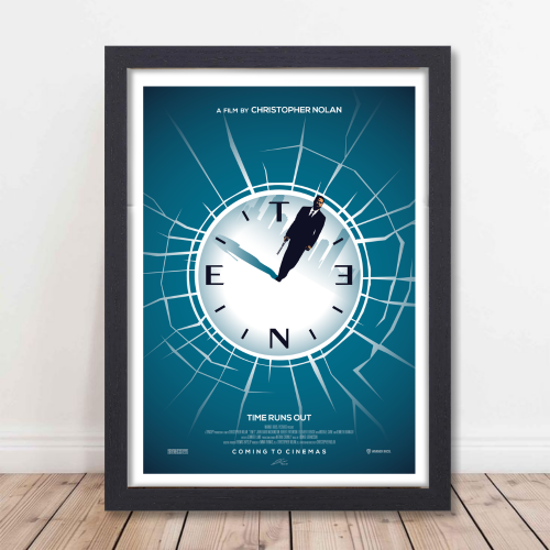 Tenet Film Poster Frame Action Sci-fi Movie Art work Framed Posters Hollywood Movies Canvas Painting Photo Frames for Wall Decor Living Room Bedroom  Study Room Restraunt Cafe Office & Home Decoration