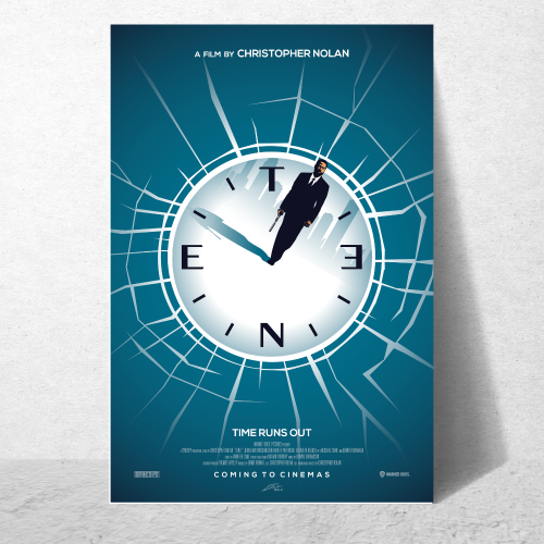 Tenet Film Poster Frame Action Sci-fi Movie Art work Framed Posters Hollywood Movies Canvas Painting Photo Frames for Wall Decor Living Room Bedroom  Study Room Restraunt Cafe Office & Home Decoration