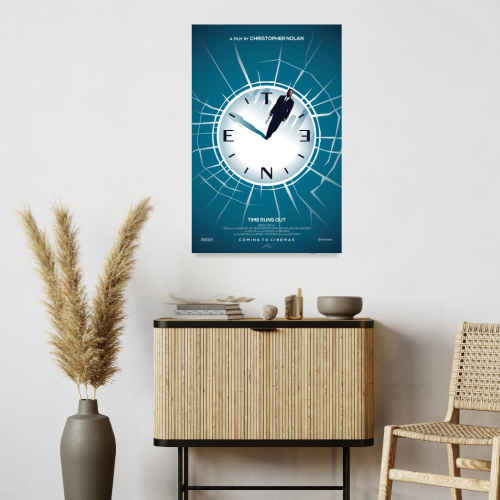 Tenet Film Poster Frame Action Sci-fi Movie Art work Framed Posters Hollywood Movies Canvas Painting Photo Frames for Wall Decor Living Room Bedroom  Study Room Restraunt Cafe Office & Home Decoration