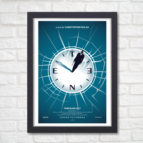 Tenet Film Poster Frame Action Sci-fi Movie Art work Framed Posters Hollywood Movies Canvas Painting Photo Frames for Wall Decor Living Room Bedroom  Study Room Restraunt Cafe Office & Home Decoration