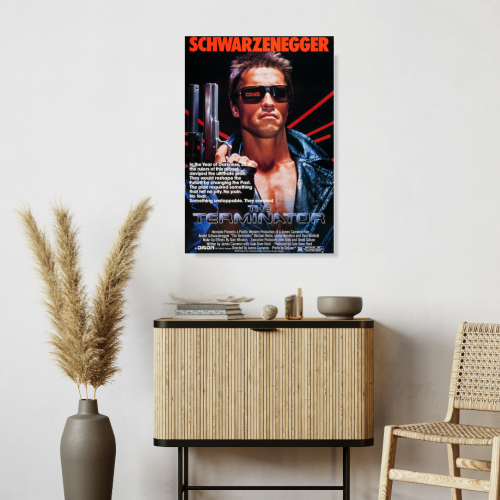 Terminator Movie Poster Frame Action Sci-fi Film Artwork Framed Posters Hollywood Movies Canvas Painting Photo Frames For Wall Decor Living Room Bedroom  Study Room Restraunt Cafe Office & Home Decoration