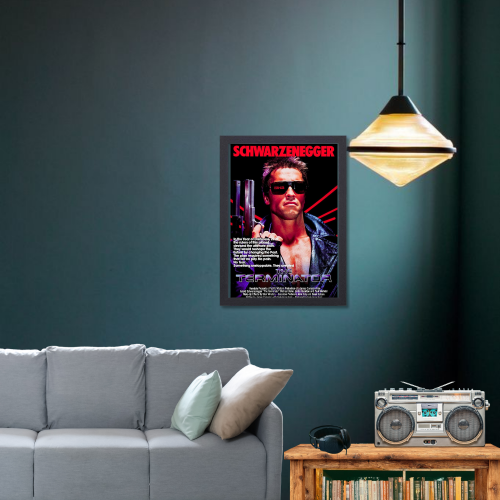 Terminator Movie Poster Frame Action Sci-fi Film Artwork Framed Posters Hollywood Movies Canvas Painting Photo Frames For Wall Decor Living Room Bedroom  Study Room Restraunt Cafe Office & Home Decoration