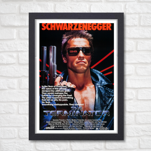 Terminator Movie Poster Frame Action Sci-fi Film Artwork Framed Posters Hollywood Movies Canvas Painting Photo Frames For Wall Decor Living Room Bedroom  Study Room Restraunt Cafe Office & Home Decoration