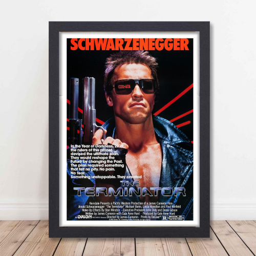 Terminator Movie Poster Frame Action Sci-fi Film Artwork Framed Posters Hollywood Movies Canvas Painting Photo Frames For Wall Decor Living Room Bedroom  Study Room Restraunt Cafe Office & Home Decoration
