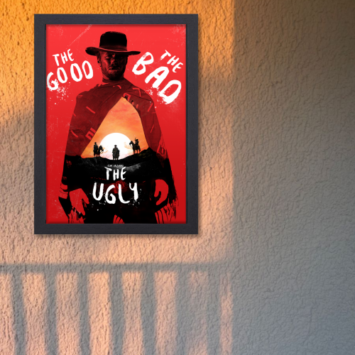 The Good, the Bad and the Ugly Movie Poster Frame Western Action Film Art work Framed Posters Hollywood Movies Canvas Painting Photo Frames For Wall Decor Living Room Bedroom  Study Room Restraunt Cafe Office & Home Decoration Art