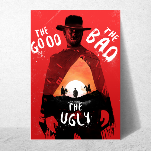 The Good, the Bad and the Ugly Movie Poster Frame Western Action Film Art work Framed Posters Hollywood Movies Canvas Painting Photo Frames For Wall Decor Living Room Bedroom  Study Room Restraunt Cafe Office & Home Decoration Art
