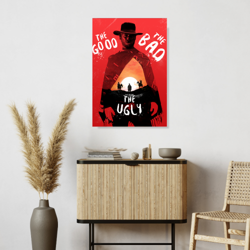 The Good, the Bad and the Ugly Movie Poster Frame Western Action Film Art work Framed Posters Hollywood Movies Canvas Painting Photo Frames For Wall Decor Living Room Bedroom  Study Room Restraunt Cafe Office & Home Decoration Art