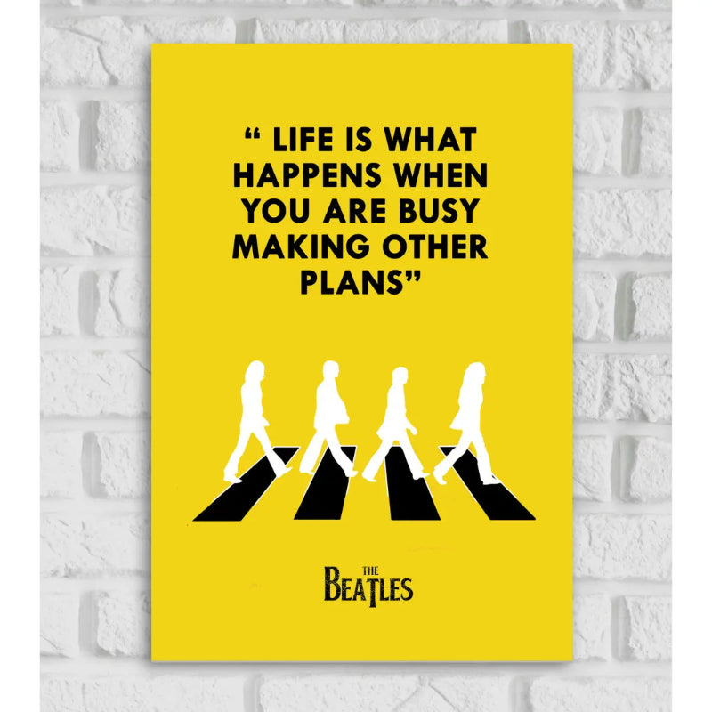 The Beatles Rock Band Music Pop Art Culture Singer Music Artist Yellow Black & White Posters Frames