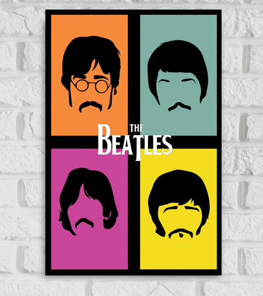 The Beatles Rock Band Rapper Pop Art Singer-Songwriter Colorful Painting Pop Culture Music Artist  Hollywood Songs Matte Finish Beautiful Colorful Poster Frame