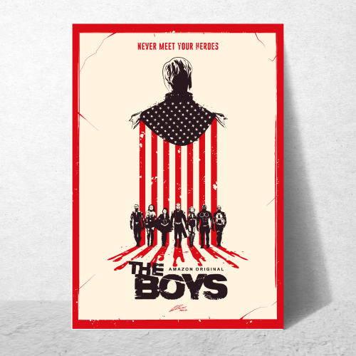 The Boys Series Poster Frame Film Drama Artwork Framed Posters Hollywood Movies Seasons Canvas Painting Photo Frames for Wall Decor Home Decoration Living Room Bedroom Office Study Room Cafe
