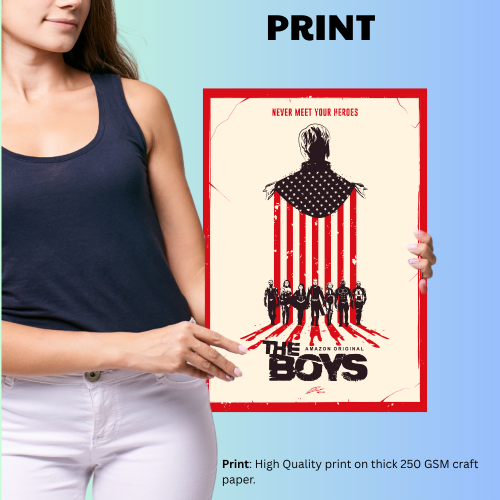 The Boys Series Poster Frame Film Drama Artwork Framed Posters Hollywood Movies Seasons Canvas Painting Photo Frames for Wall Decor Home Decoration Living Room Bedroom Office Study Room Cafe
