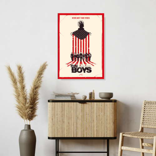 The Boys Series Poster Frame Film Drama Artwork Framed Posters Hollywood Movies Seasons Canvas Painting Photo Frames for Wall Decor Home Decoration Living Room Bedroom Office Study Room Cafe