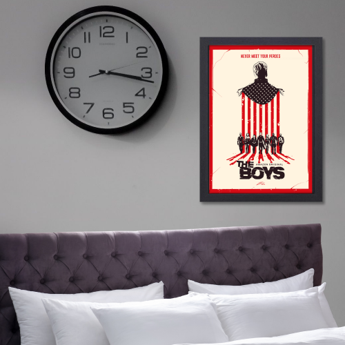 The Boys Series Poster Frame Film Drama Artwork Framed Posters Hollywood Movies Seasons Canvas Painting Photo Frames for Wall Decor Home Decoration Living Room Bedroom Office Study Room Cafe