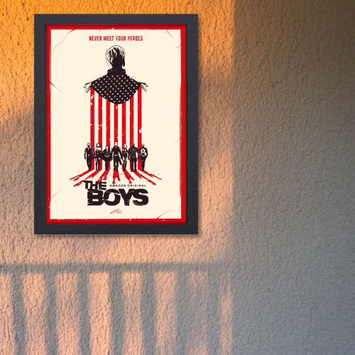 The Boys Series Poster Frame Film Drama Artwork Framed Posters Hollywood Movies Seasons Canvas Painting Photo Frames for Wall Decor Home Decoration Living Room Bedroom Office Study Room Cafe
