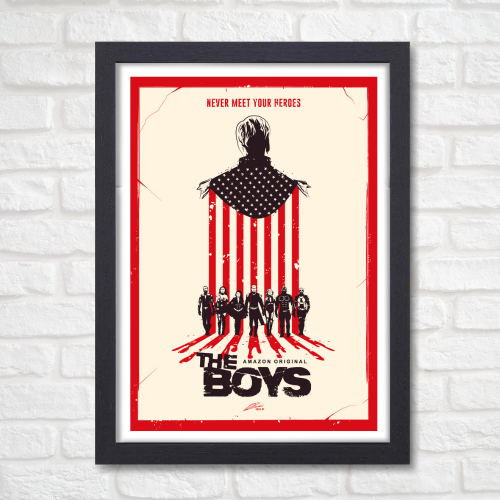 The Boys Series Poster Frame Film Drama Artwork Framed Posters Hollywood Movies Seasons Canvas Painting Photo Frames for Wall Decor Home Decoration Living Room Bedroom Office Study Room Cafe