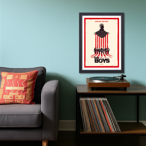 The Boys Series Poster Frame Film Drama Artwork Framed Posters Hollywood Movies Seasons Canvas Painting Photo Frames for Wall Decor Home Decoration Living Room Bedroom Office Study Room Cafe