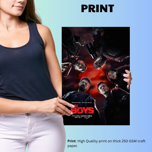 The Boys Series Poster Frame Film Drama Artwork Framed Posters Hollywood Movies Seasons Canvas Painting Photo Frames for Wall Decor Home Living Room Bedroom Office Study Room Cafe Decoration