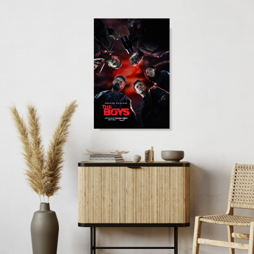 The Boys Series Poster Frame Film Drama Artwork Framed Posters Hollywood Movies Seasons Canvas Painting Photo Frames for Wall Decor Home Living Room Bedroom Office Study Room Cafe Decoration