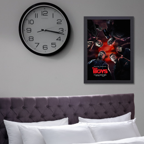 The Boys Series Poster Frame Film Drama Artwork Framed Posters Hollywood Movies Seasons Canvas Painting Photo Frames for Wall Decor Home Living Room Bedroom Office Study Room Cafe Decoration