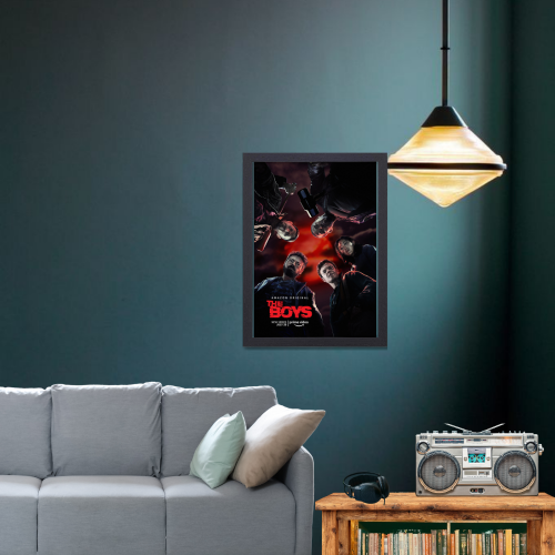 The Boys Series Poster Frame Film Drama Artwork Framed Posters Hollywood Movies Seasons Canvas Painting Photo Frames for Wall Decor Home Living Room Bedroom Office Study Room Cafe Decoration