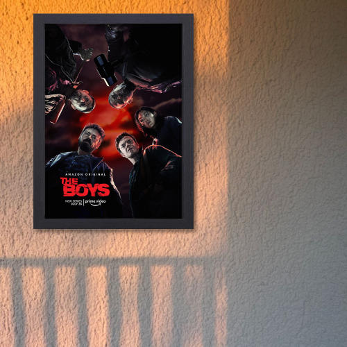 The Boys Series Poster Frame Film Drama Artwork Framed Posters Hollywood Movies Seasons Canvas Painting Photo Frames for Wall Decor Home Living Room Bedroom Office Study Room Cafe Decoration