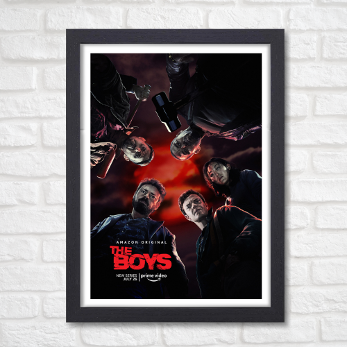 The Boys Series Poster Frame Film Drama Artwork Framed Posters Hollywood Movies Seasons Canvas Painting Photo Frames for Wall Decor Home Living Room Bedroom Office Study Room Cafe Decoration