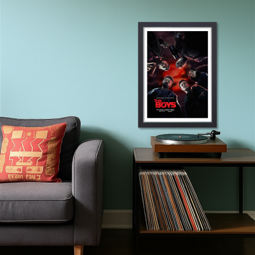 The Boys Series Poster Frame Film Drama Artwork Framed Posters Hollywood Movies Seasons Canvas Painting Photo Frames for Wall Decor Home Living Room Bedroom Office Study Room Cafe Decoration