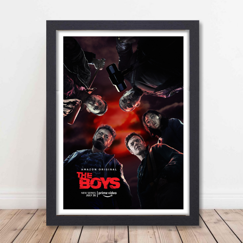 The Boys Series Poster Frame Film Drama Artwork Framed Posters Hollywood Movies Seasons Canvas Painting Photo Frames for Wall Decor Home Living Room Bedroom Office Study Room Cafe Decoration