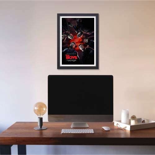 The Boys Series Poster Frame Film Drama Artwork Framed Posters Hollywood Movies Seasons Canvas Painting Photo Frames for Wall Decor Home Living Room Bedroom Office Study Room Cafe Decoration