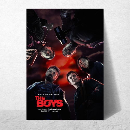 The Boys Series Poster Frame Film Drama Artwork Framed Posters Hollywood Movies Seasons Canvas Painting Photo Frames for Wall Decor Home Living Room Bedroom Office Study Room Cafe Decoration