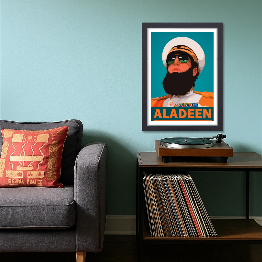 The Dictator Movie Poster Frame Aladeen Comedy Drama Framed Poster Movies Canvas Painting Art work Photo Frames For Wall Decor Living Room Bedroom  Study Room Restraunt Cafe Office & Home Decoration