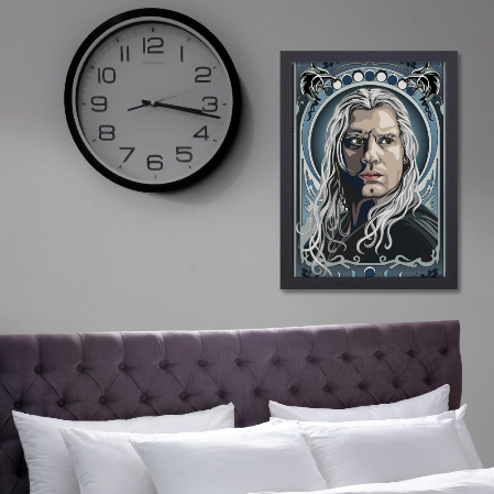 The Witcher Drama Series Poster Frame Geralt of Rivia Fictional Character Artwork Framed Posters Hollywood Movies Seasons Canvas Painting Photo Frames for Wall Decor Home Decoration Restraunt Cafe Living Room Dining Hall Bedroom Gaming rooms