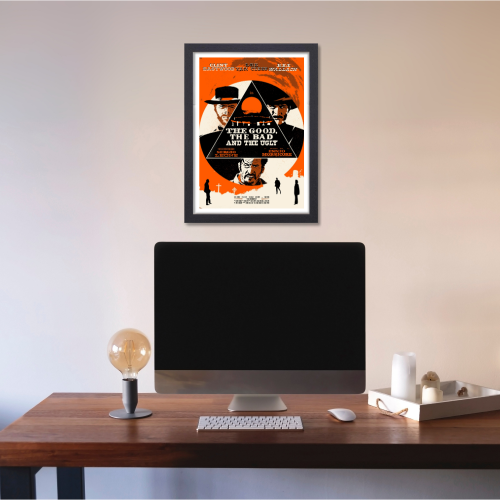 The Good, the Bad and the Ugly Movie Poster Frame Western Action Film Artwork Framed Posters Hollywood Movies Canvas Painting Photo Frames For Wall Decor Living Room Bedroom  Study Room Restraunt Cafe Office & Home Decoration