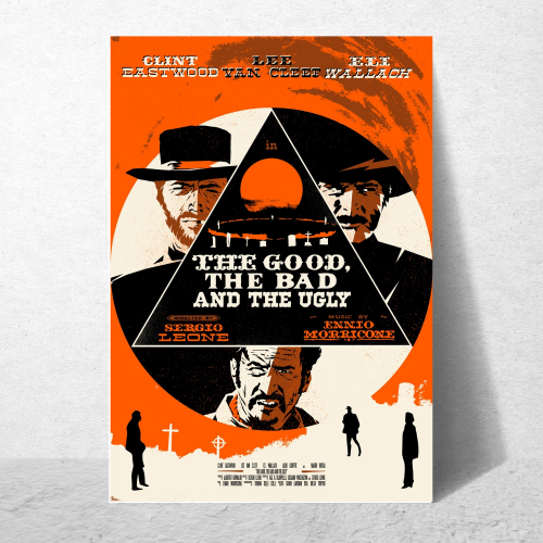 The Good, the Bad and the Ugly Movie Poster Frame Western Action Film Artwork Framed Posters Hollywood Movies Canvas Painting Photo Frames For Wall Decor Living Room Bedroom  Study Room Restraunt Cafe Office & Home Decoration