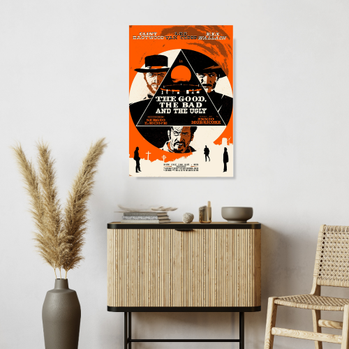 The Good, the Bad and the Ugly Movie Poster Frame Western Action Film Artwork Framed Posters Hollywood Movies Canvas Painting Photo Frames For Wall Decor Living Room Bedroom  Study Room Restraunt Cafe Office & Home Decoration