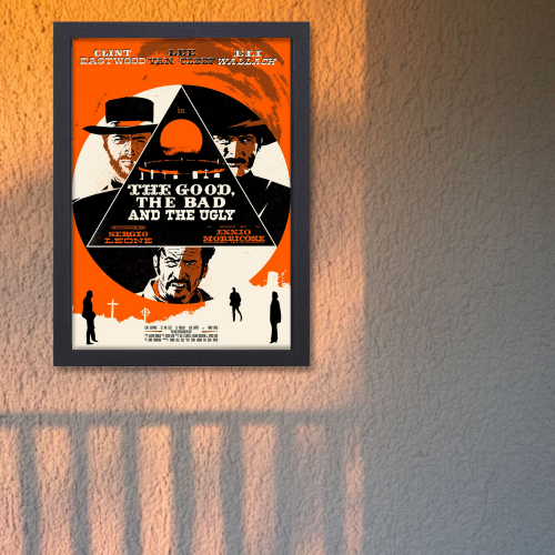 The Good, the Bad and the Ugly Movie Poster Frame Western Action Film Artwork Framed Posters Hollywood Movies Canvas Painting Photo Frames For Wall Decor Living Room Bedroom  Study Room Restraunt Cafe Office & Home Decoration