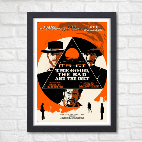 The Good, the Bad and the Ugly Movie Poster Frame Western Action Film Artwork Framed Posters Hollywood Movies Canvas Painting Photo Frames For Wall Decor Living Room Bedroom  Study Room Restraunt Cafe Office & Home Decoration