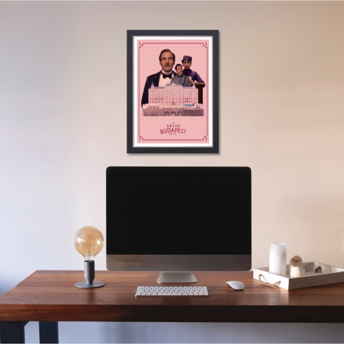 The Grand Budapest Hotel Movie Poster Frame Adventure Comedy Film Artwork Framed Posters Hollywood Movies Canvas Painting Photo Frames for Wall Decor Living Room Bedroom  Study Room Restraunt Cafe Office & Home Decoration