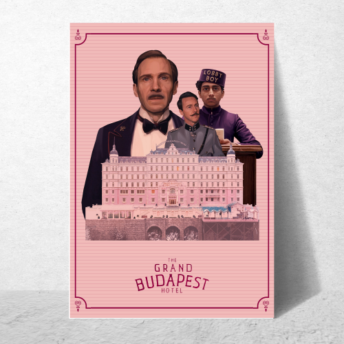 The Grand Budapest Hotel Movie Poster Frame Adventure Comedy Film Artwork Framed Posters Hollywood Movies Canvas Painting Photo Frames for Wall Decor Living Room Bedroom  Study Room Restraunt Cafe Office & Home Decoration