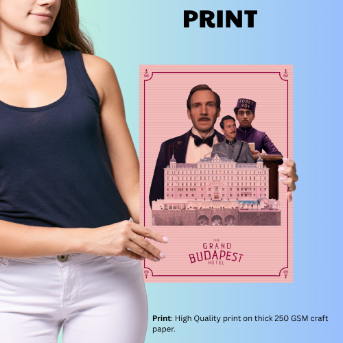 The Grand Budapest Hotel Movie Poster Frame Adventure Comedy Film Artwork Framed Posters Hollywood Movies Canvas Painting Photo Frames for Wall Decor Living Room Bedroom  Study Room Restraunt Cafe Office & Home Decoration