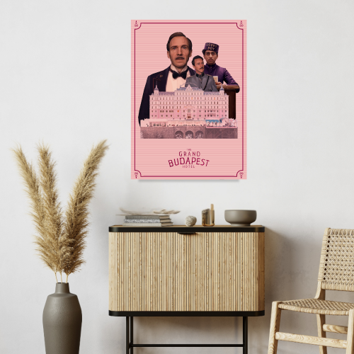 The Grand Budapest Hotel Movie Poster Frame Adventure Comedy Film Artwork Framed Posters Hollywood Movies Canvas Painting Photo Frames for Wall Decor Living Room Bedroom  Study Room Restraunt Cafe Office & Home Decoration