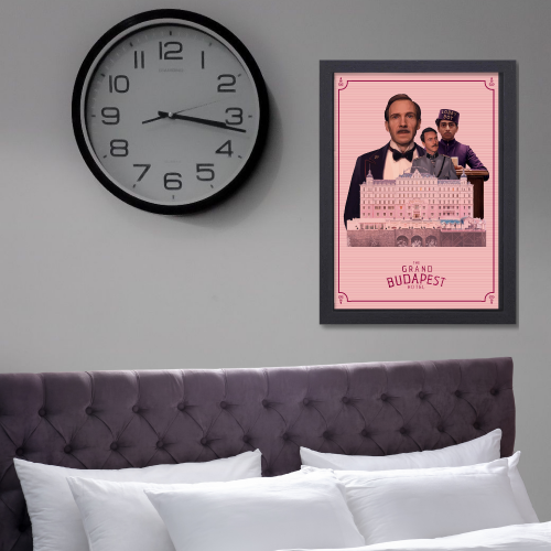 The Grand Budapest Hotel Movie Poster Frame Adventure Comedy Film Artwork Framed Posters Hollywood Movies Canvas Painting Photo Frames for Wall Decor Living Room Bedroom  Study Room Restraunt Cafe Office & Home Decoration