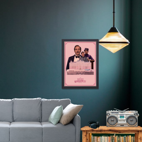 The Grand Budapest Hotel Movie Poster Frame Adventure Comedy Film Artwork Framed Posters Hollywood Movies Canvas Painting Photo Frames for Wall Decor Living Room Bedroom  Study Room Restraunt Cafe Office & Home Decoration