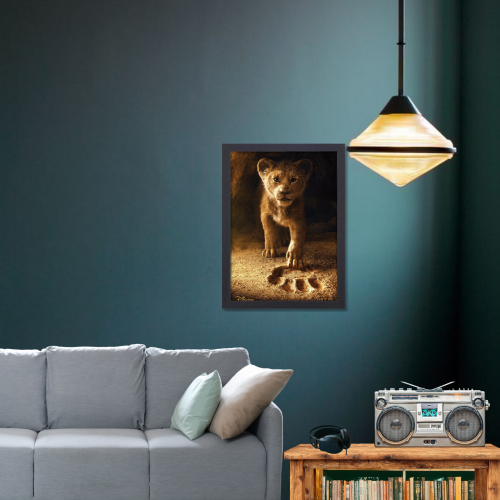 The lion KIng Movie Poster Frame Family Adventure Film Artwork Framed Posters Hollywood Movies Canvas Painting Photo Frames for for Wall Decor Home Decoration Living Room Bedroom Office Study Room Cafe Restraunt