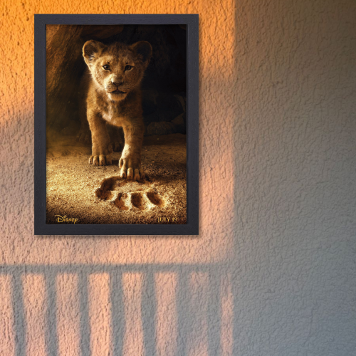 The lion KIng Movie Poster Frame Family Adventure Film Artwork Framed Posters Hollywood Movies Canvas Painting Photo Frames for for Wall Decor Home Decoration Living Room Bedroom Office Study Room Cafe Restraunt